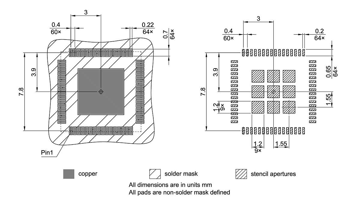 PG-VQFN-64-6_Footprint Drawing