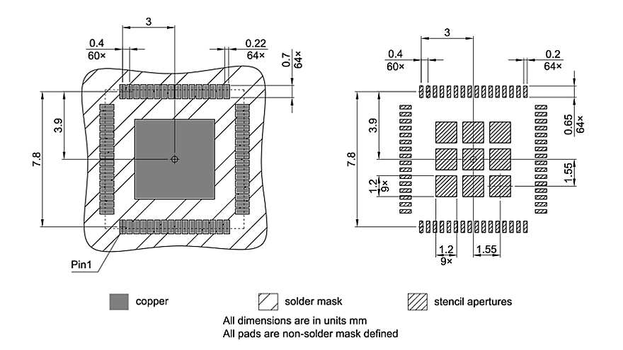 PG-VQFN-64-6_Footprint Drawing