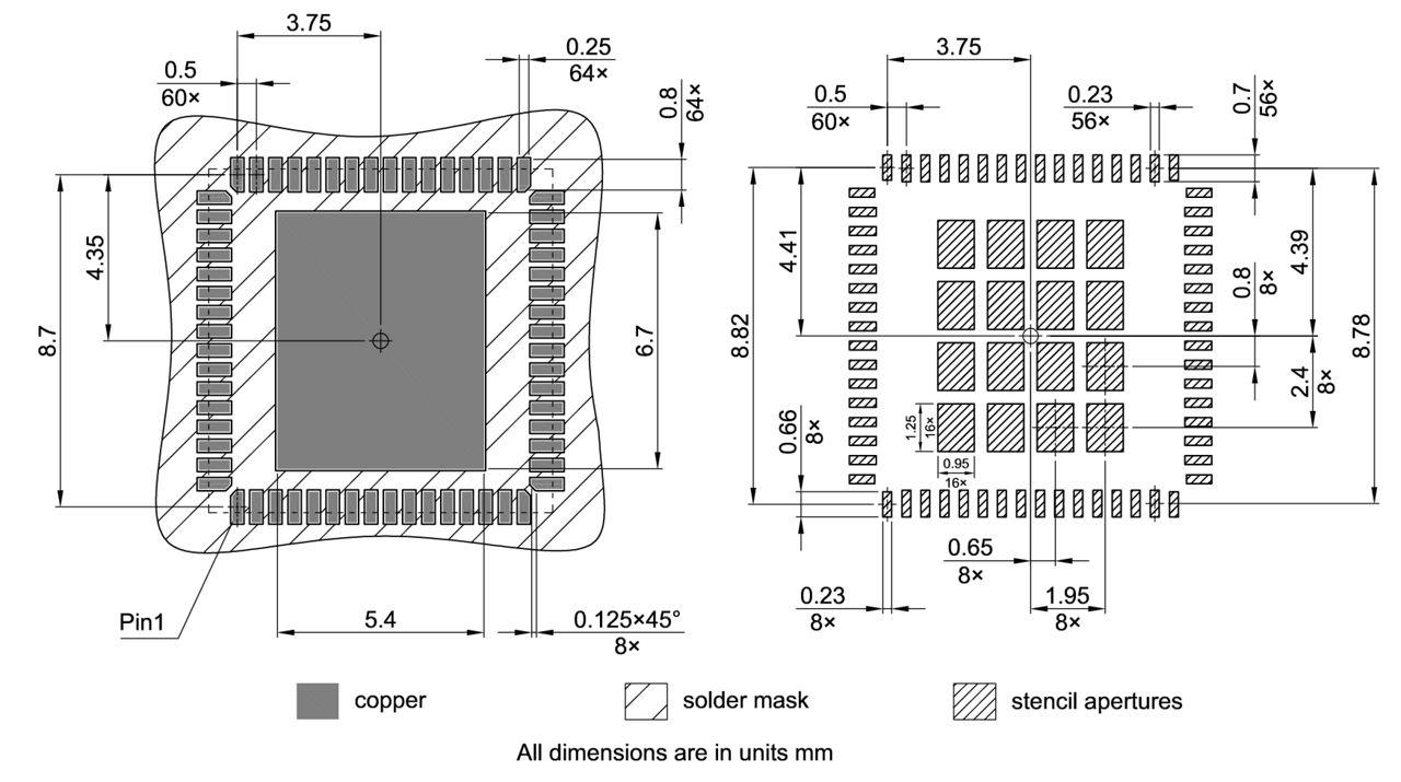 PG-VQFN-64-8_Footprint Drawing