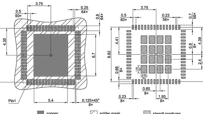 PG-VQFN-64-8_Footprint Drawing