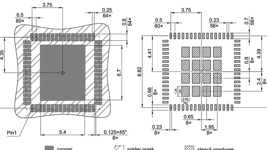 PG-VQFN-64-8_Footprint Drawing