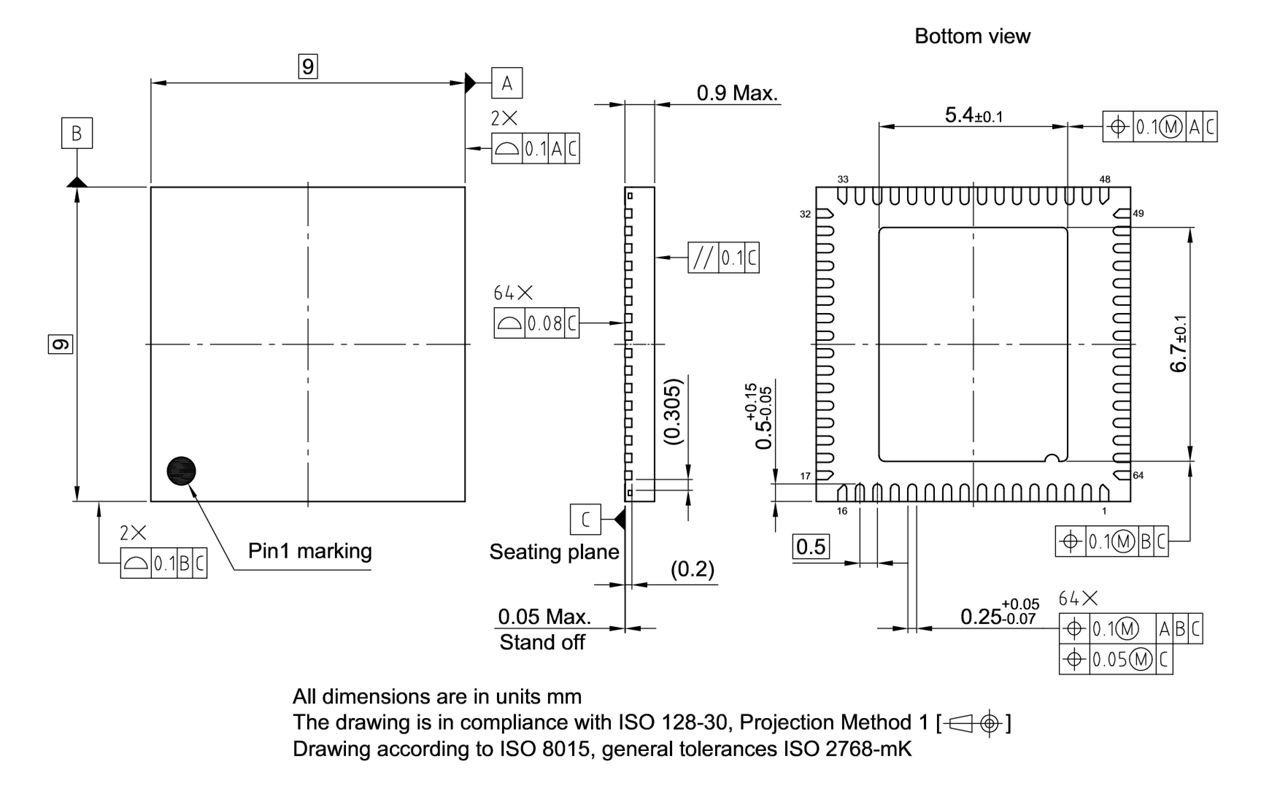 PG-VQFN-64-8_Package Outline