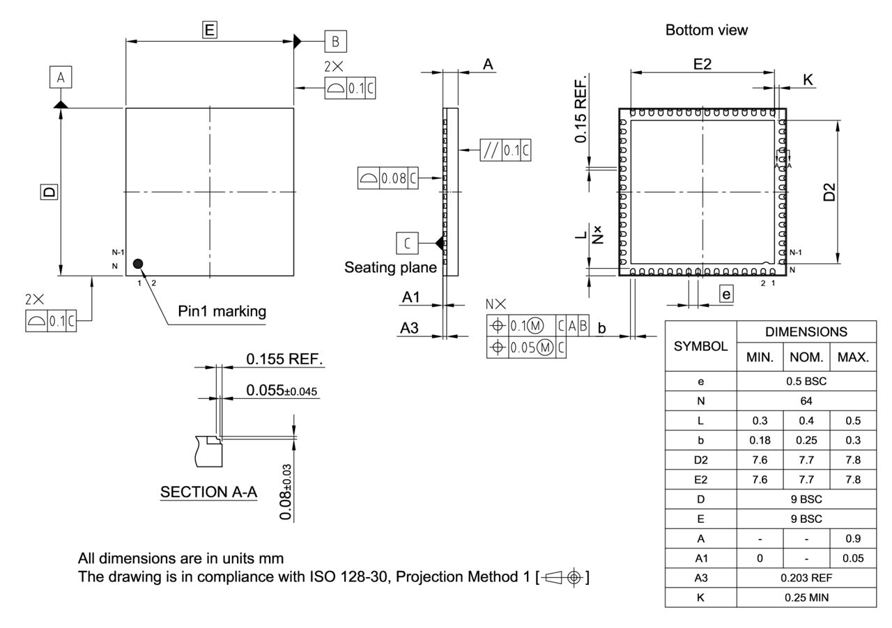 PG-VQFN-64-800_Package Outline