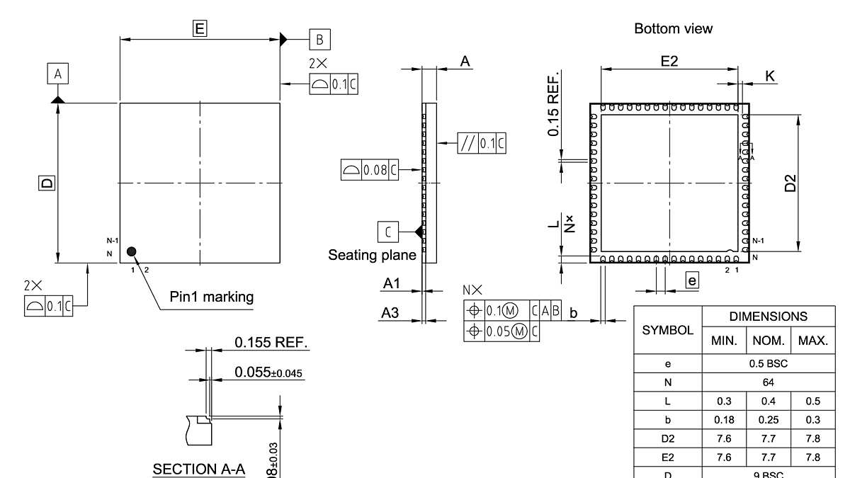 PG-VQFN-64-800_Package Outline