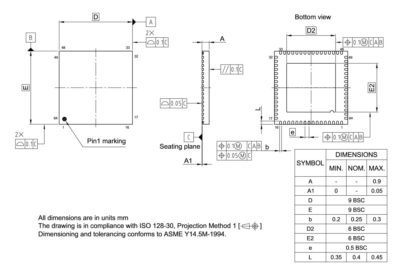 PG-VQFN-64-801_Package Outline