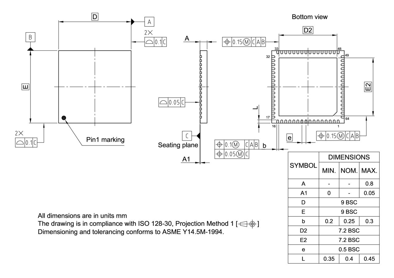 PG-VQFN-64-802_Package Outline