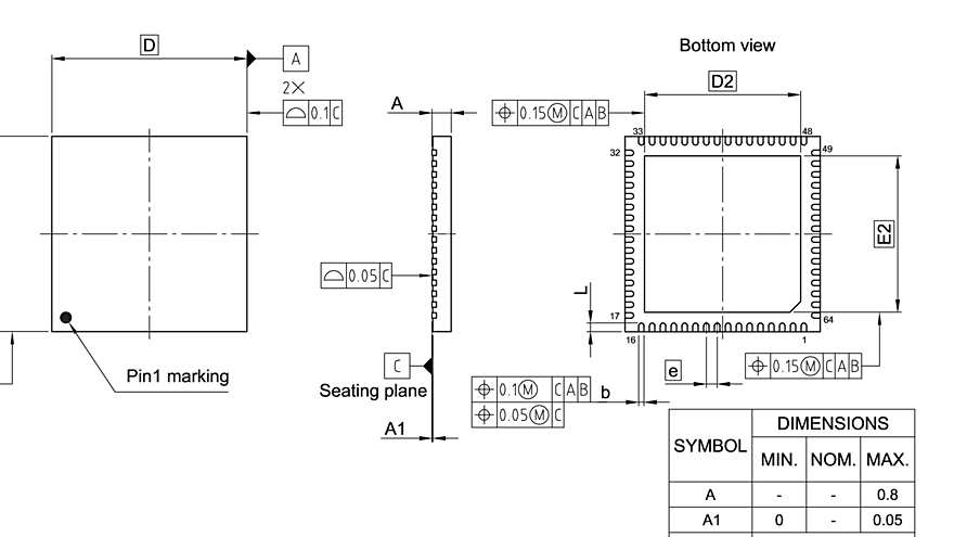 PG-VQFN-64-802_Package Outline