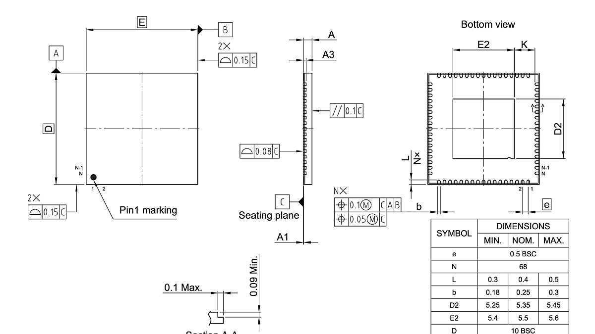 PG-VQFN-68-804_Package Outline