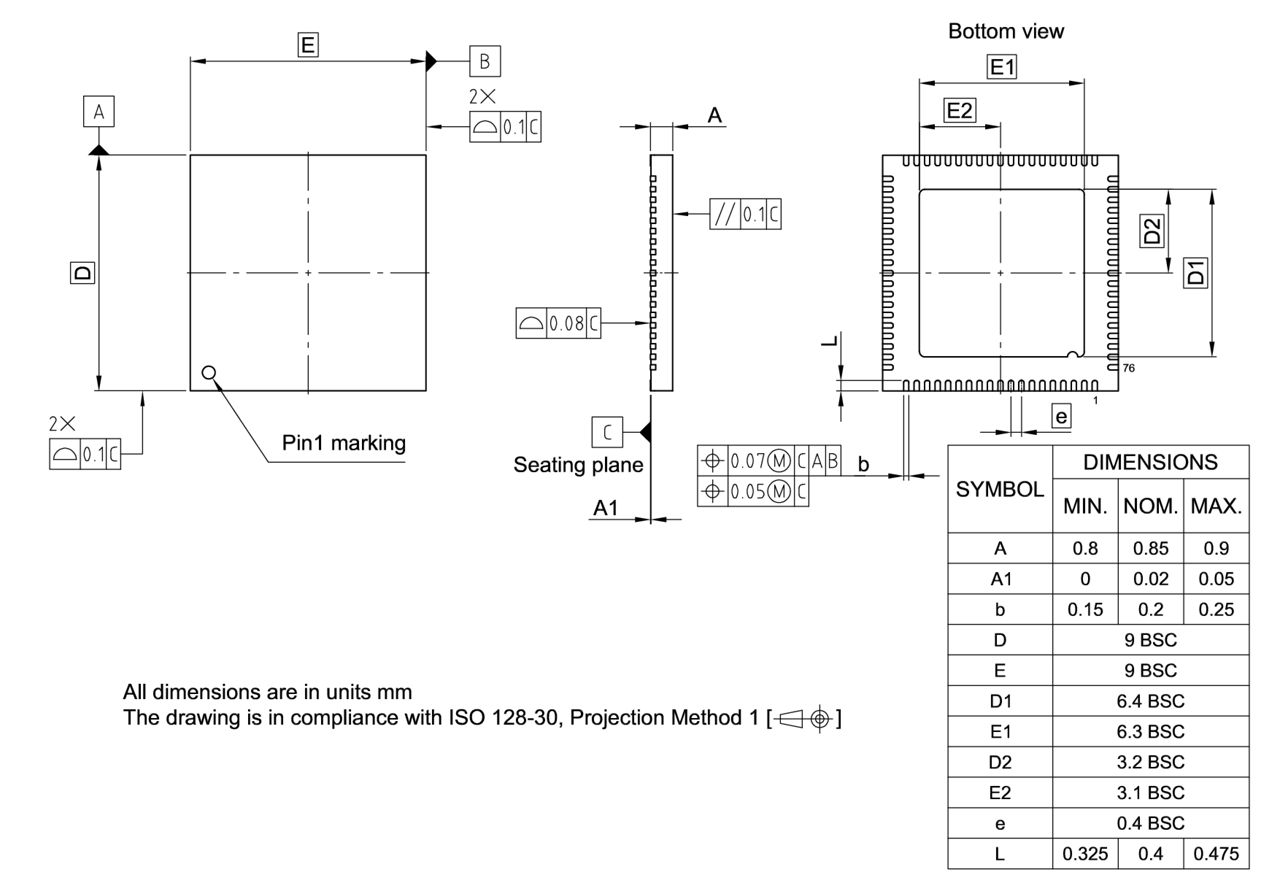 PG-VQFN-76-800_Package Outline