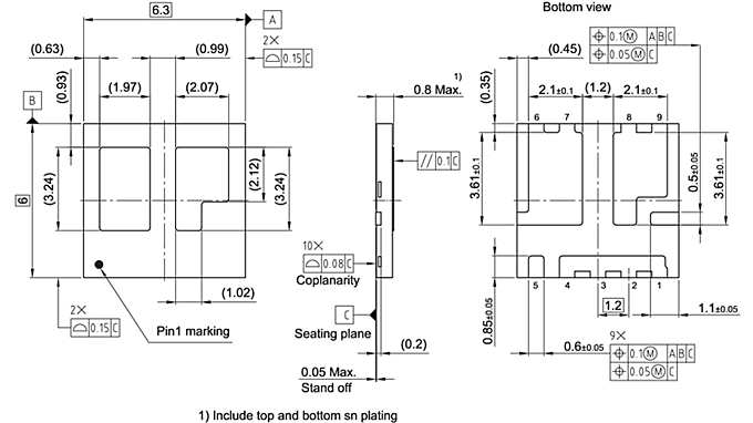 PG-WHITFN-10-1_Package Outline