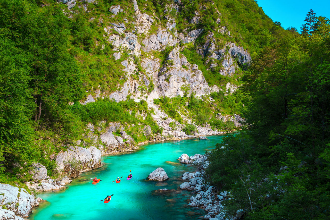 Kayaking on the stunning Soča River