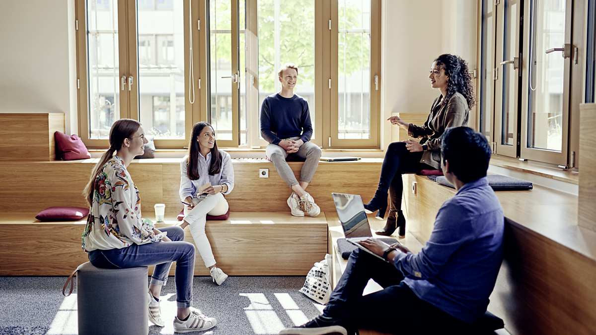 Students working together