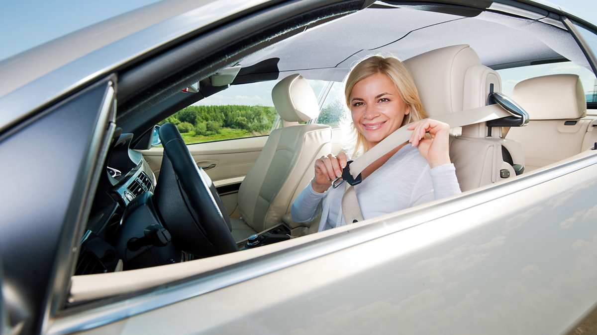 woman in car