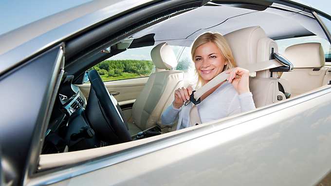 woman in car