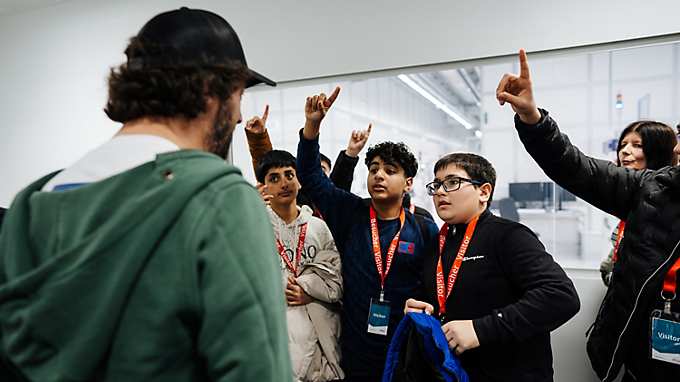 Visit by children from Caritas learning cafes