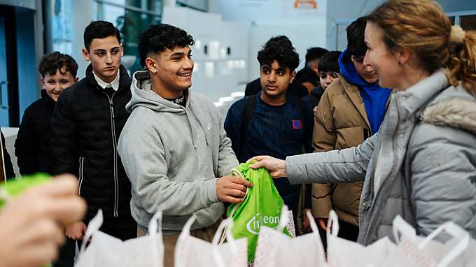 Visit by kids of Caritas learning cafes