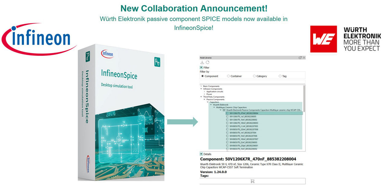 We are pleased to announce that Würth Elektronik's passive component SPICE models are now available in InfineonSpice, accelerating design confidence and allowing engineers to simulate real-world system performance with even greater precision! Find out more about this on: https://www.linkedin.com/posts/wuerth-elektronik-group_our-partnership-with-infineon-technologies-activity-7458034226391650304-PDKS?utm_source=share&utm_medium=member_desktop&rcm=ACoAACmqp0UBDK54GoRlBAjoicVWZ_92-0J4B-Y